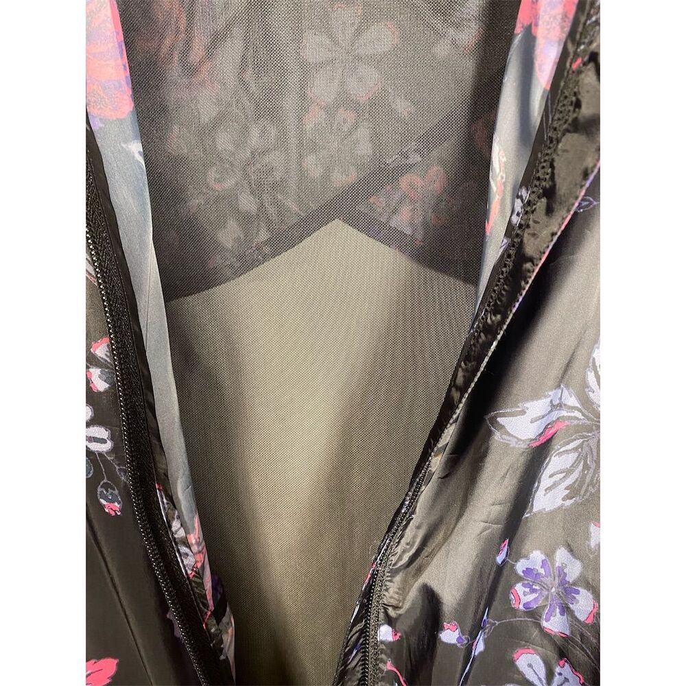 LuLaRoe Women's Floral Windbreaker Jacket Black Long Sleeve Size Large 12-14 - Picture 8 of 11